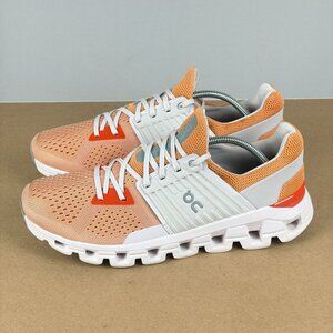 On Cloudswift Athletic Running Shoes Womens 10 Orange White Low Top Lace Up
